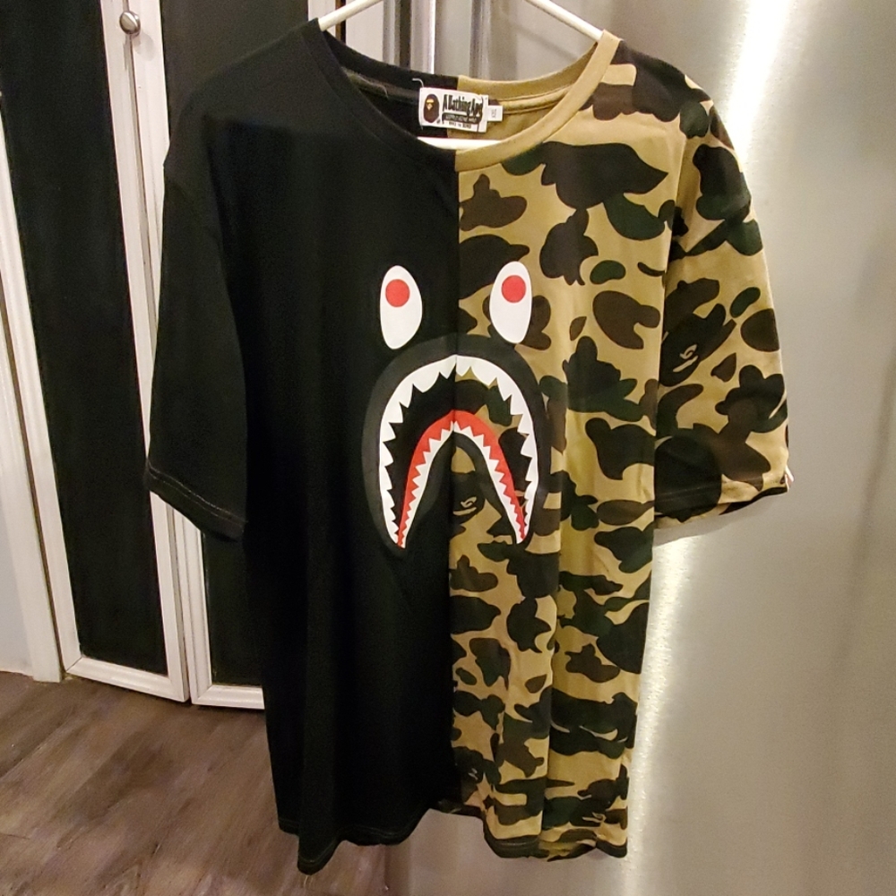 BAPE 1st camo shark tshirt
